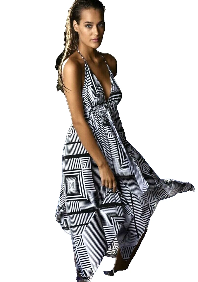 PQ PilyQ Swimwear Geometric Diamond Nori Dress sz XS / S black / white - Image 1 of 4