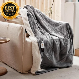 Heated Blanket Electric Throw - 130X160Cm Electric Blanket with 6 Heating Levels - Picture 1 of 12