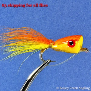 6er Pack Hot Orange Gelb Bleistift Bass Poppers mit Unkrautschutz - Bild 1 von 2