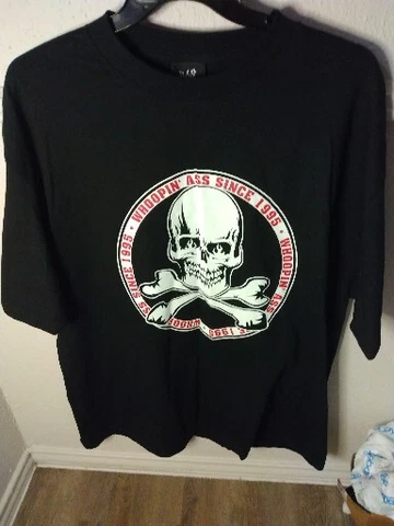 Stone Cold Steve Austin Woopin' Ass Since 1995 WWE Men's Black T-Shirt Sz 2XL Cover