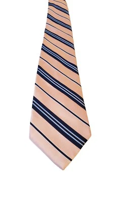 Vtg Tommy Hilfiger Tie USA Stripe Two Tone Silk Pink Blue American Regimental - Image 1 of 4
