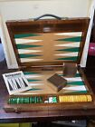 Vintage DRUEKE Blue Chip Game Company Bakelite Backgammon Green & White Complete