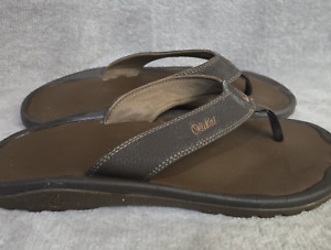Olukai OHANA Flip Flops Mens US 11 Brown Shoes Thong Flat Sandal Beach Casual