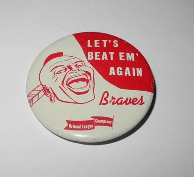 1958 Baseball Milwaukee Braves World Series National League Champions Pin Button - Image 1 of 2