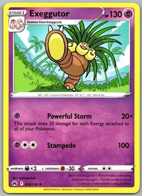 Exeggutor Rare Crown Zenith 058/159 NM - Image 1 of 2