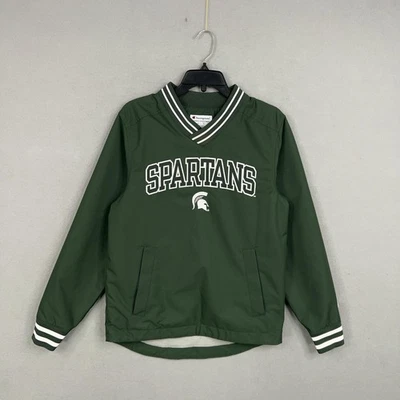 Chaqueta cortavientos Michigan State Spartans para hombre XS verde NCAA suéter universitario Foto 1 de 4