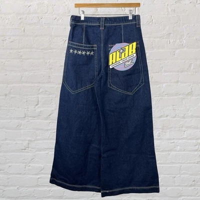ALAB Jeans Denim Digital Wide Leg Baggy Rave 90s Y2K Skate Women's 8 (30x32) - Image 1 of 4