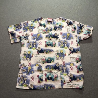 Fashion Scrubs Women's M Animal Lover Veterinarian All Over Print Retro Hippie - Image 1 of 4