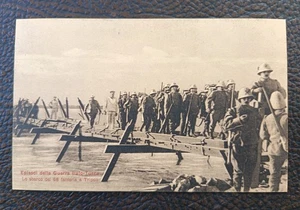 CARTOLINA GUERRA ITALO TURCA LIBIA SBARCO A TRIPOLI 68 FANTERIA ESERCITO RARA NV - Foto 1 di 2
