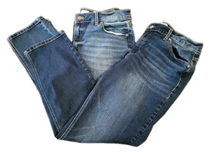 Lot of 2 Time And Tru Womens Blue Jeans Denim Pants Size 14 Short Inseam 25" - Picture 1 of 8