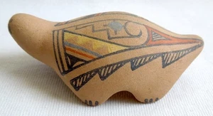 LORRAINE CHINANA Jemez Pueblo Keramik Schildkröte 3 x 1,6 x 1 Zoll * polychrom * KOSTENLOSER VERSAND - Bild 1 von 6