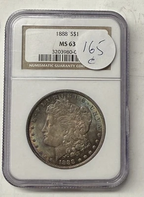 1888 MORGAN SILVER DOLLAR MS 63 NGC- Toning - Image 1 of 3