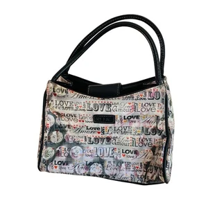 Relikt Top Griff holografische Mini Tasche schwarzweiß Handtasche Y2K gemustert & Liebe Fotos Vintage - Bild 1 von 11