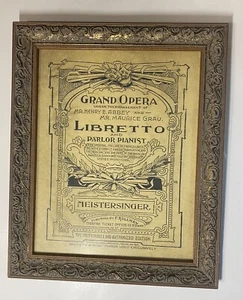 Framed NYC Metropolitan Grand Opera Libretto Playbill Meistersinger 16"x14" - Picture 1 of 20