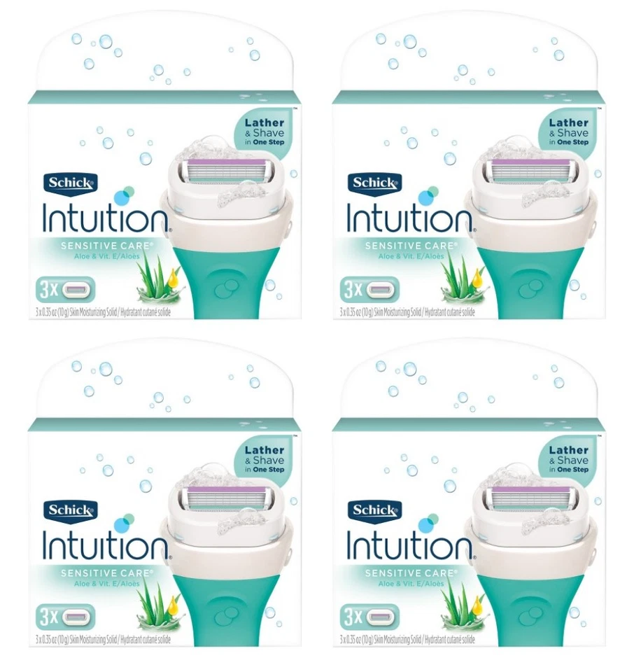 Schick Intuition Sensitive Care With Organic Aloe, 12 Cartridges BNIB - Image 1 of 1