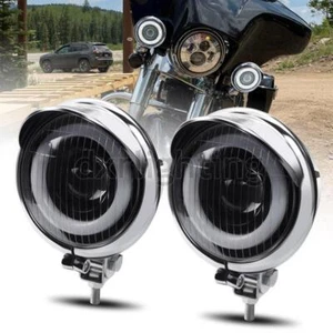 2X Faros LED para Motocicleta Conducción Luz de Punto de Paso Halo de Ojo de Ángel - Imagen 1 de 10