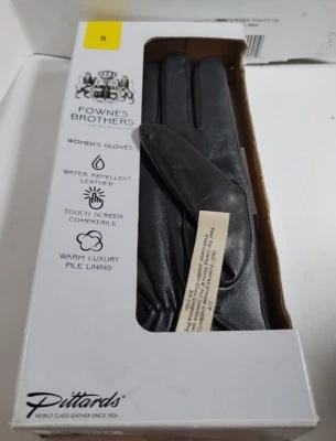Fownes Brothers Ladies’ Leather Gloves Black Size S NIB High Quality - Image 1 of 4