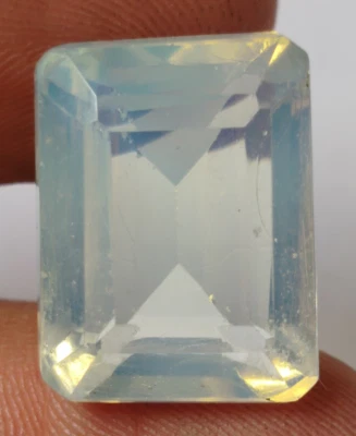 AAA+ Blue Opal Australian Emerald Cut 15.35 Ct. Loose Gemstone Gift for Women - Image 1 of 4