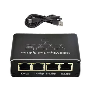 1000Mbps Gigabit Ethernet Splitter Adapter RJ45 LAN Network Internet 1 to 4 Port - Picture 1 of 10