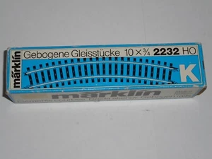 10 x Marklin 2232 Curved K track sections. Excell cond. HO. For 3 Rail AC. Boxed - Picture 1 of 7