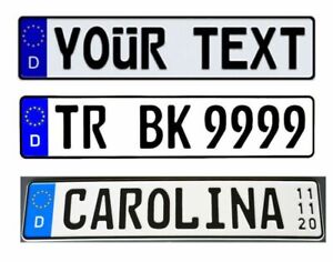 Pressed number plates metal License Plate Customized German Name with YOUR TEXT