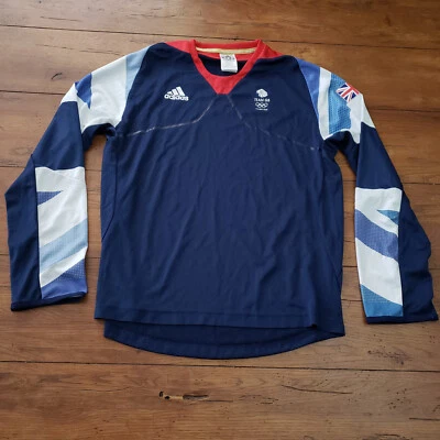 GB Cycling Team Sky Mens Medium T Shirt LS Olympics 2012 Beijing UK M Adidas - Image 1 of 4