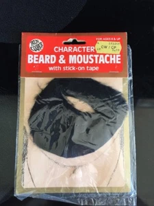 Ben Cooper Vintage Halloween Stick On Tape Beard & Moustache NEW/OLD Stock RARE - Picture 1 of 7