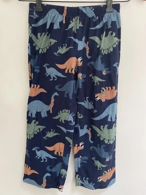 Carter's Kids Boys Allover Dinosaur Print Cozy Fleece Pull On PJ Pants Navy Sz 6 - Image 1 of 4