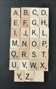 SCRABBLE VINTAGE LETTERS GENUINE GAME REPLACEMENT PIECES CRAFTS ALPHABET - Picture 1 of 8