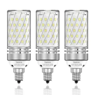 Tsoco E12 Led Bulbs12w Led Chandelier Light Bulbs100 Watt Equivalent6000k Daylig - Image 1 of 4