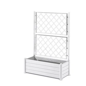 Fioriera Rettangolare da Esterno con Spalliera Italia Bianco 100 x 43 x 142 cm - Foto 1 di 1