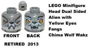 LEGO Minifigure Dual Head Alien Yellow Eyes Fangs Chima Warrior Wolf Wakz - Picture 1 of 1