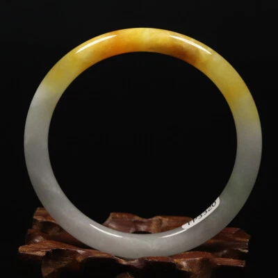 Brazalete Brazalete 59mm Blanco Amarillo Marrón Jadeíta Jade Chino Jade 06693 Foto 1 de 4