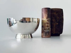 Obstschale versilbert Artdeco Schale Schüssel Messing 1930er - Bild 1 von 10