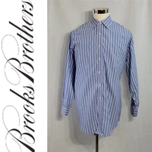 BROOKS BROTHERS Men’s L 16.5 33 Tradition Fit Button Front Dress Shirt Striped - Picture 1 of 11