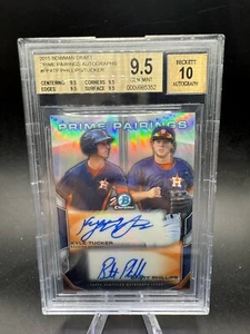2015 Bowman Chrome Kyle Tucker Brett Phillips Auto RC ROOKIE ORANGE #/25 BGS 9.5 - Picture 1 of 2