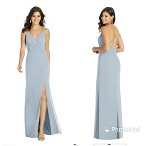 Thread Damen hellblau Nebel gekreuzter Rücken Meerjungfrau Wickelkleid Größe 0 - Bild 1 von 3