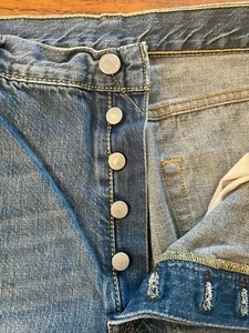 Levi's 501 Jeans Herren 36x30 (eigentlich 36x28) blau Knopfleiste gerade mittlere Waschung - Bild 1 von 18