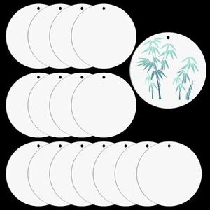 White Acrylic Circles Blanks 20 Pcs 4 Inch Round Acrylic Ornament Blanks Clea... - Picture 1 of 8