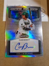 2022 Prizm Draft Picks Baseball Signing Sessions Auto Collin Burns Orioles SS-CB