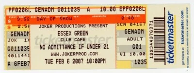 Essex Green Concert Ticket Club Cafe Pittsburgh, PA 2007 - Image 1 of 2