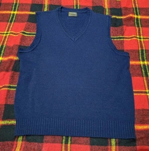JC Penney Vintage Sweater Vest Men's Blue 70's/80s Knit Acrylic Sz XL - Picture 1 of 4