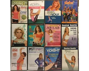 12 workout DVD lot Denise Austin Kathy Smith Tracy Anderson Pilates for women - Imagen 1 de 8