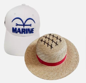 one piece monkey D luffy straw hat & marine hat limited USJ japan 2023 oda jump - Picture 1 of 7