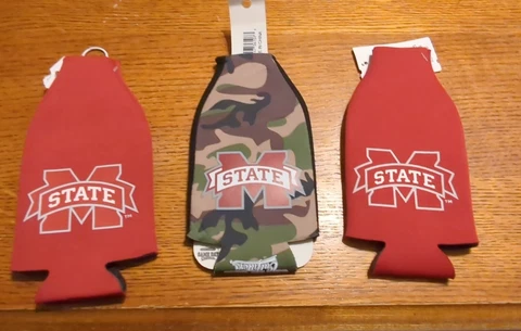 Set Of  3 Mississippi State Bulldogs Bottle Coolers (Beer Koozies) Cover