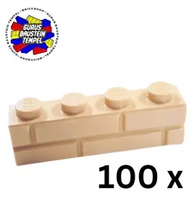 LEGO 100 x Mauerstein 15533 beige marrone 1x4 pietra da parete mattoncino Potter 10276 21325 - Foto 1 di 2