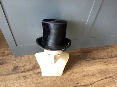 Sombrero de copa de piel de castor Kennedy New York vintage caballero victoriano envío gratuito Foto 1 de 4