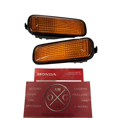 Genuine OEM 92-96 97-01 Honda Prelude Amber Side Marker Turn Signal Lights JDM - Image 1 of 4