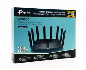 TP-Link Archer AX90 AX6600 OFDMA / MU MIMO Tri-Band 8 Stream WiFi 6 Router - Picture 1 of 3
