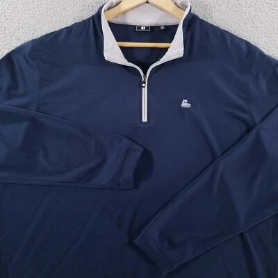 Footjoy Midlayer Pullover XXL Blue Golf Performance 1/4 Zip Sailing Ship Brig - Image 1 of 4